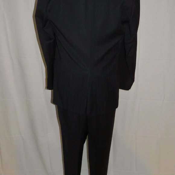 Burberrys Prorsum Super 100 Blue Stripe Two Button Suit 42XL